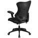 A Flash Furniture black mesh high-back office chair with black seat and arms.