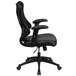 A Flash Furniture high-back black mesh office chair with leather seat and arms.