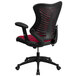Flash Furniture BL-ZP-806-BY-GG High-Back Burgundy Mesh Executive Office Chair with Padded Seat and Nylon Base Main Thumbnail 3