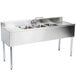 Eagle Group B5C-18 3 Bowl Under Bar Sink With Two 13" Drainboards and Splash Mount Faucet 60" Long Main Thumbnail 3
