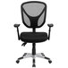 Flash Furniture GO-WY-89-GG Mid-Back Black Mesh Ergonomic Office Chair with Triple Paddle Control and Height-Adjustable Arms and Back Main Thumbnail 4