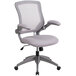 Flash Furniture BL-ZP-8805-GY-GG Mid-Back Gray Mesh Office Chair / Task Chair with Flip-Up Arms and Nylon Base Main Thumbnail 1