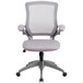 Flash Furniture BL-ZP-8805-GY-GG Mid-Back Gray Mesh Office Chair / Task Chair with Flip-Up Arms and Nylon Base Main Thumbnail 4
