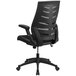 Flash Furniture BL-ZP-809-BK-GG High-Back Black Mesh Office Chair with Designer Fabric Seat, Flip-Up Arms, and Nylon Base Main Thumbnail 3