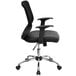 Flash Furniture LF-W95-LEA-BK-GG Mid-Back Black Mesh Office Chair with Mesh Back and Leather Seat Main Thumbnail 2