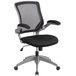 Flash Furniture BL-ZP-8805-BK-GG Mid-Back Black Mesh Office Chair / Task Chair with Flip-Up Arms and Nylon Base Main Thumbnail 1