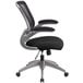 Flash Furniture BL-ZP-8805-BK-GG Mid-Back Black Mesh Office Chair / Task Chair with Flip-Up Arms and Nylon Base Main Thumbnail 2