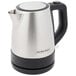 A Hamilton Beach stainless steel electric kettle with black accents.