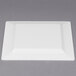 Fineline Silver Splendor 5507-WH 7 1/4" White Plastic Square Plate with Silver Bands - 10/Pack Main Thumbnail 3