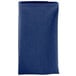 A folded Intedge royal blue cloth napkin.