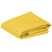 A folded yellow rectangular Intedge table cover.