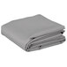 A stack of folded grey Intedge rectangular cloth table covers.