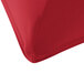 A crimson Snap Drape spandex table cover on a table.