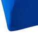A royal blue Snap Drape spandex table cover on a table.