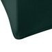 A hunter green Snap Drape spandex table cover on a round table.