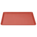 A raspberry cream rectangular tray with a red surface.