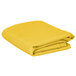 A yellow folded rectangular Intedge table cover.