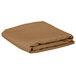 A folded brown table cover on a white background.