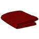 A stack of red folded Intedge rectangular table covers on a white background.