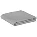 A folded grey Intedge square table cover.