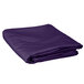 A folded purple Intedge round table cover on a white background.