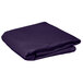 A folded purple table cover on a white background.