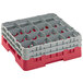 Cambro 16S534163 Camrack 6 1/8" High Customizable Red 16 Compartment Glass Rack Main Thumbnail 1