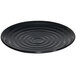 A black GET Milano melamine plate with ripples.