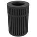 Commercial Zone 728001 ArchTec Parkview 45 Gallon Black Steel Outdoor Round Trash Receptacle Main Thumbnail 1