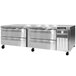 A large stainless steel Continental Refrigerator freezer with four drawers under a counter.