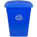 A blue Continental rectangular recycling bin with a lid and a recycle slot.