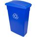 A blue Continental rectangular recycling bin with slot lid.
