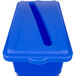 A blue rectangular Continental recycling bin with a slot lid.