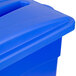 A blue Continental rectangular wall hugger recycling bin with lid and slot.