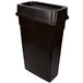 A black rectangular Continental trash can with a black lid.