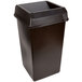 A brown Continental Swingline square trash can with a Drop Shot lid.