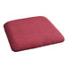 A square red fabric cushion for a Lancaster Table & Seating Spoke Back chair.
