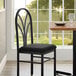Lancaster Table & Seating 1 3/4" Black Fabric Padded Seat for Spoke Back Chair and Barstool Main Thumbnail 1