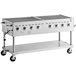 A Backyard Pro stainless steel outdoor grill on a cart.