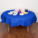 Creative Converting 923147 82" Cobalt Blue OctyRound Tissue / Poly Table Cover - 12/Case Main Thumbnail 1
