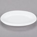 A bright white porcelain abalone plate with a small rim.