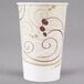 A Solo paper cold cup with a swirl design.