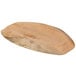 An EcoChoice oval palm leaf tray on a wooden board.