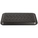 A black rectangular CKF foam meat tray with a zigzag pattern.