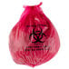 30 Gallon 33" x 40" Red Isolation Infectious Waste Bag / Biohazard Bag High Density 17 Microns - 250/Case Main Thumbnail 1