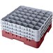 Cambro 36S1114163 Red Camrack Customizable 36 Compartment 11 3/4" Glass Rack Main Thumbnail 1
