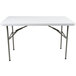 Lancaster Table & Seating 24" x 48" Heavy-Duty Granite White Plastic Folding Table Main Thumbnail 4