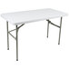 Lancaster Table & Seating 24" x 48" Heavy-Duty Granite White Plastic Folding Table Main Thumbnail 3