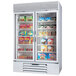Beverage-Air MMF44-1-W-EL-LED MarketMax 47" White Two Section Glass Door Merchandiser Freezer with Electronic Lock - 45 cu. ft. Main Thumbnail 1