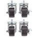 A set of 4 black rubber Beverage Air casters.